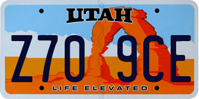 UT license plate Z709CE