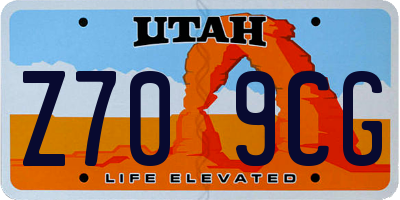 UT license plate Z709CG