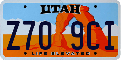 UT license plate Z709CI