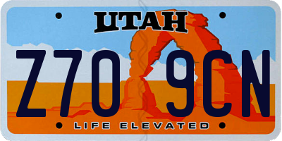 UT license plate Z709CN