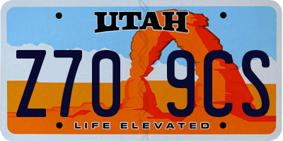 UT license plate Z709CS