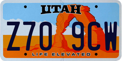 UT license plate Z709CW
