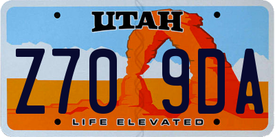 UT license plate Z709DA