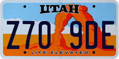 UT license plate Z709DE