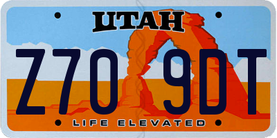 UT license plate Z709DT