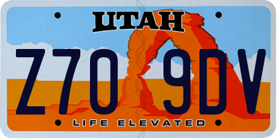 UT license plate Z709DV