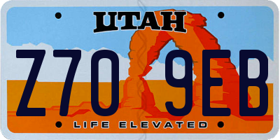 UT license plate Z709EB