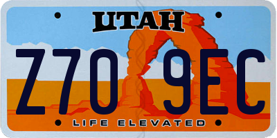 UT license plate Z709EC