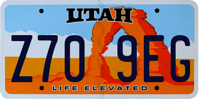 UT license plate Z709EG