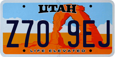 UT license plate Z709EJ