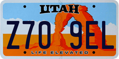 UT license plate Z709EL
