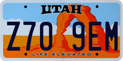 UT license plate Z709EM