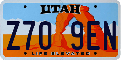 UT license plate Z709EN