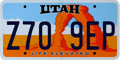 UT license plate Z709EP