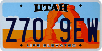 UT license plate Z709EW