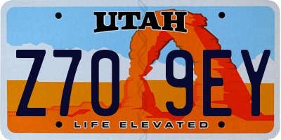 UT license plate Z709EY