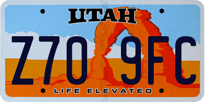 UT license plate Z709FC