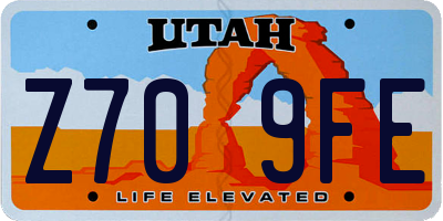 UT license plate Z709FE