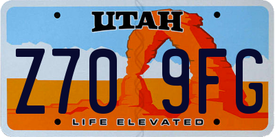 UT license plate Z709FG