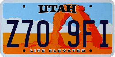 UT license plate Z709FI