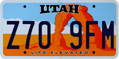 UT license plate Z709FM