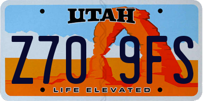 UT license plate Z709FS