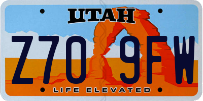 UT license plate Z709FW