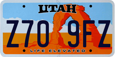 UT license plate Z709FZ