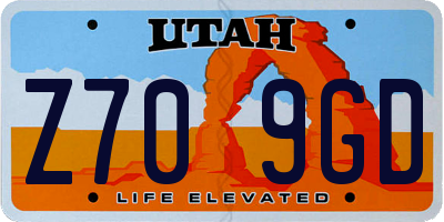 UT license plate Z709GD