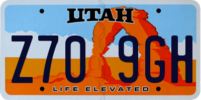 UT license plate Z709GH