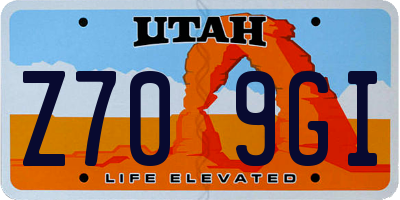 UT license plate Z709GI