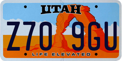 UT license plate Z709GU