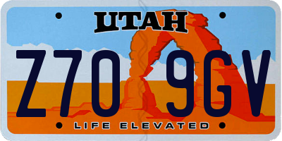 UT license plate Z709GV