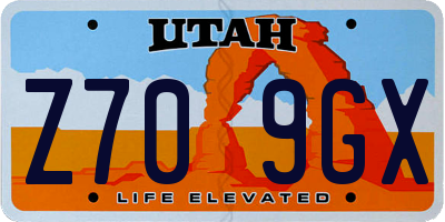 UT license plate Z709GX