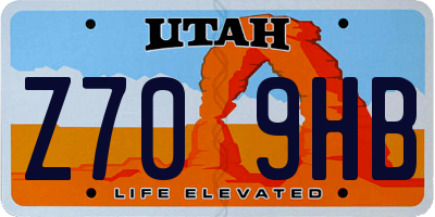 UT license plate Z709HB