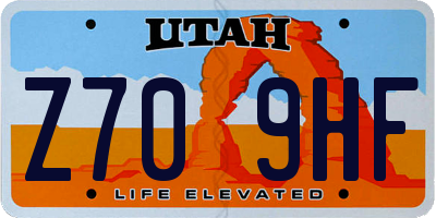 UT license plate Z709HF