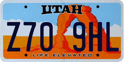UT license plate Z709HL