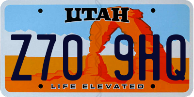 UT license plate Z709HQ
