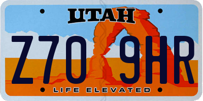 UT license plate Z709HR