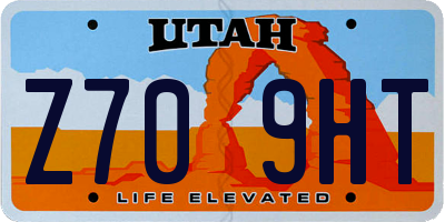 UT license plate Z709HT