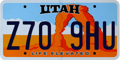 UT license plate Z709HU