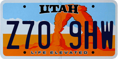 UT license plate Z709HW