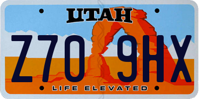 UT license plate Z709HX