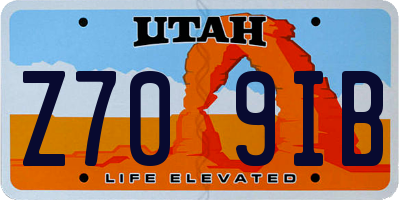 UT license plate Z709IB