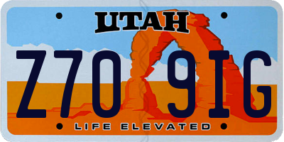 UT license plate Z709IG