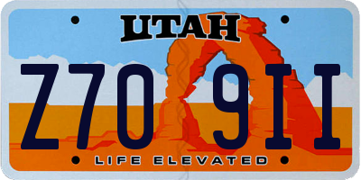 UT license plate Z709II