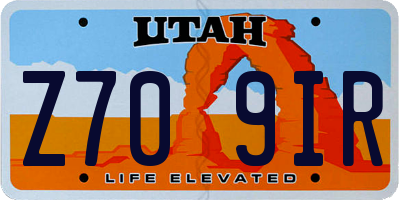 UT license plate Z709IR