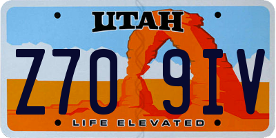 UT license plate Z709IV