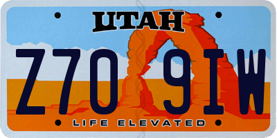 UT license plate Z709IW