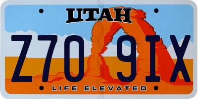 UT license plate Z709IX